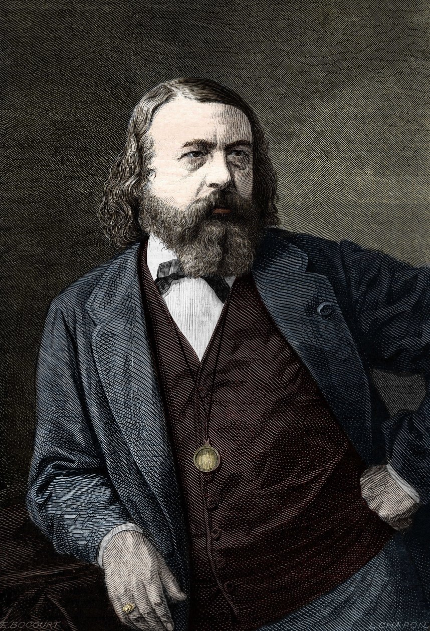 Portrait of Theophile Gautier (1811-1872), French writer. av Unknown artist