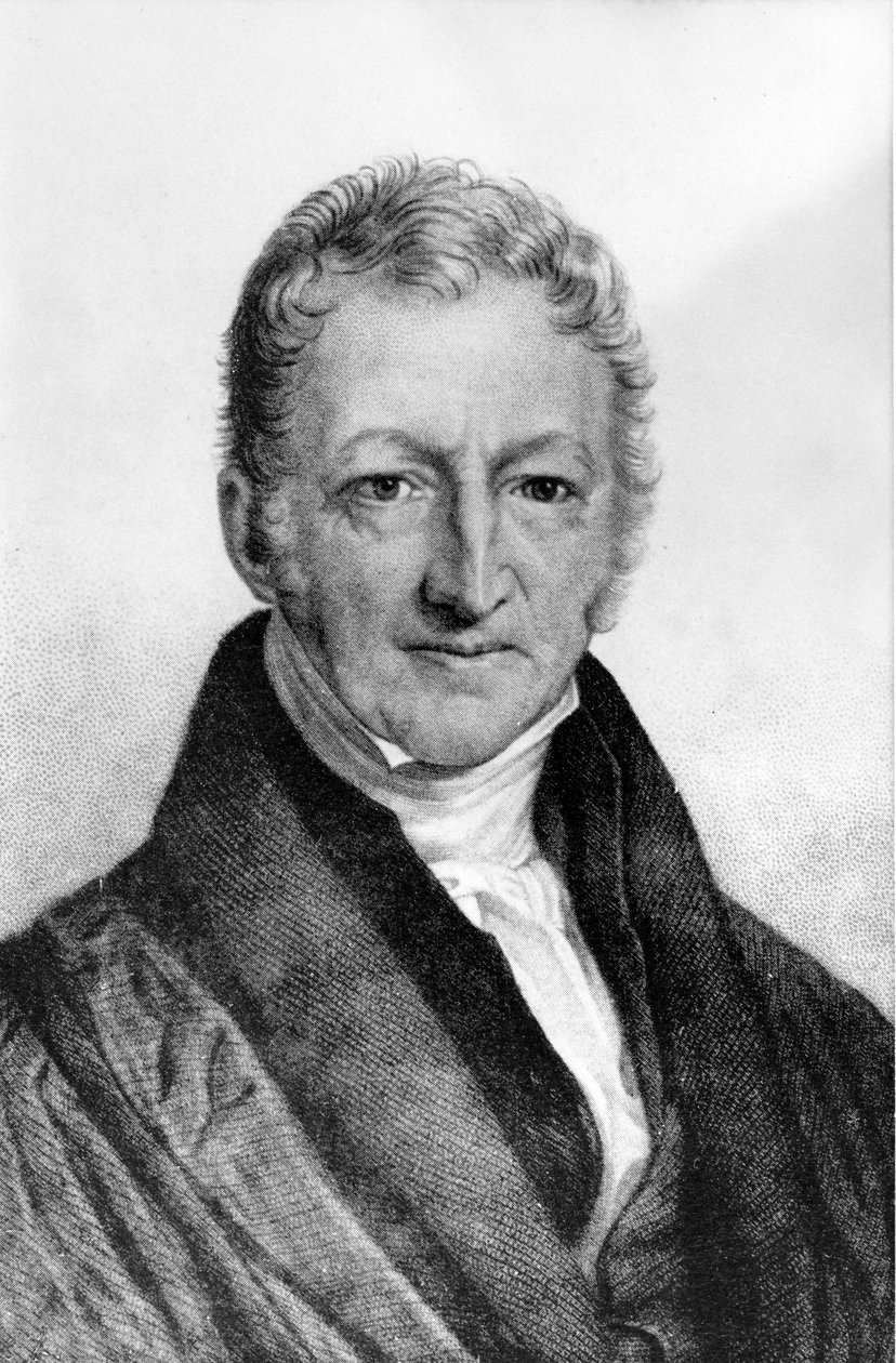 Portrett av Thomas Robert Malthus (1766 - 1834), britisk økonom. av Unknown artist