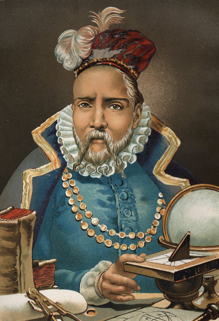 Portrait of Tycho Brahe. Danish astronomer and astrologer (now Sweden av Unknown artist
