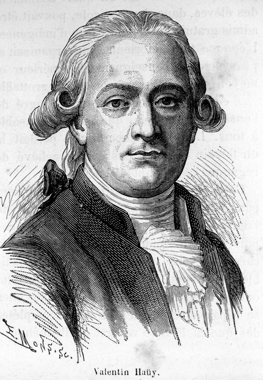 Portrett av Valentin Hauy, en fransk pedagog (1745-1822), han viet seg til utdanning av blinde. av Unknown artist