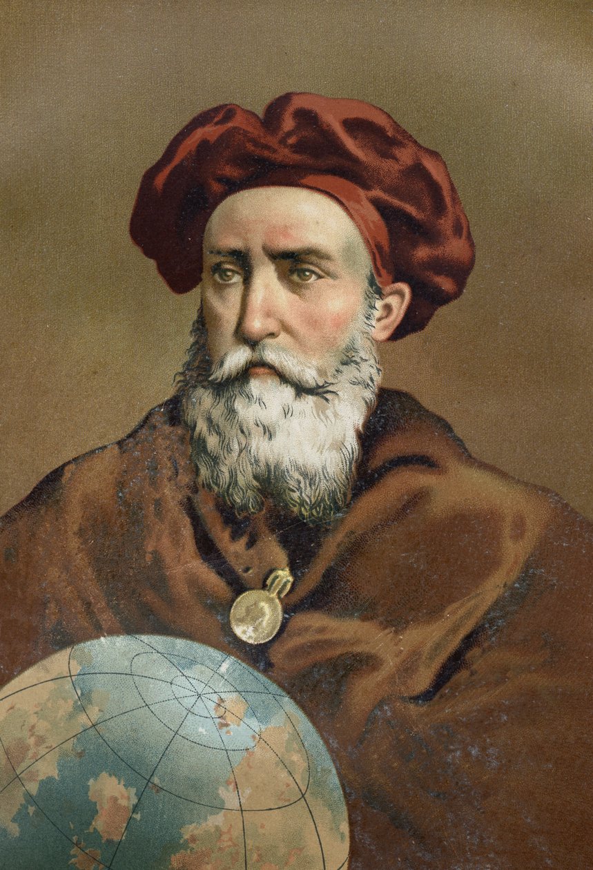 Portrett av Vasco de Gama. Portugisisk navigatør (Sines, Alentejo, ca. 1469 i Cochin, India av Unknown artist
