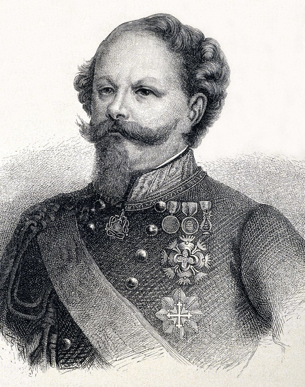 Portrett av Victor Emmanuel II av Savoy (Victor-Emmanuel), på italiensk Vittorio Emanuele II av Savoy av Unknown artist
