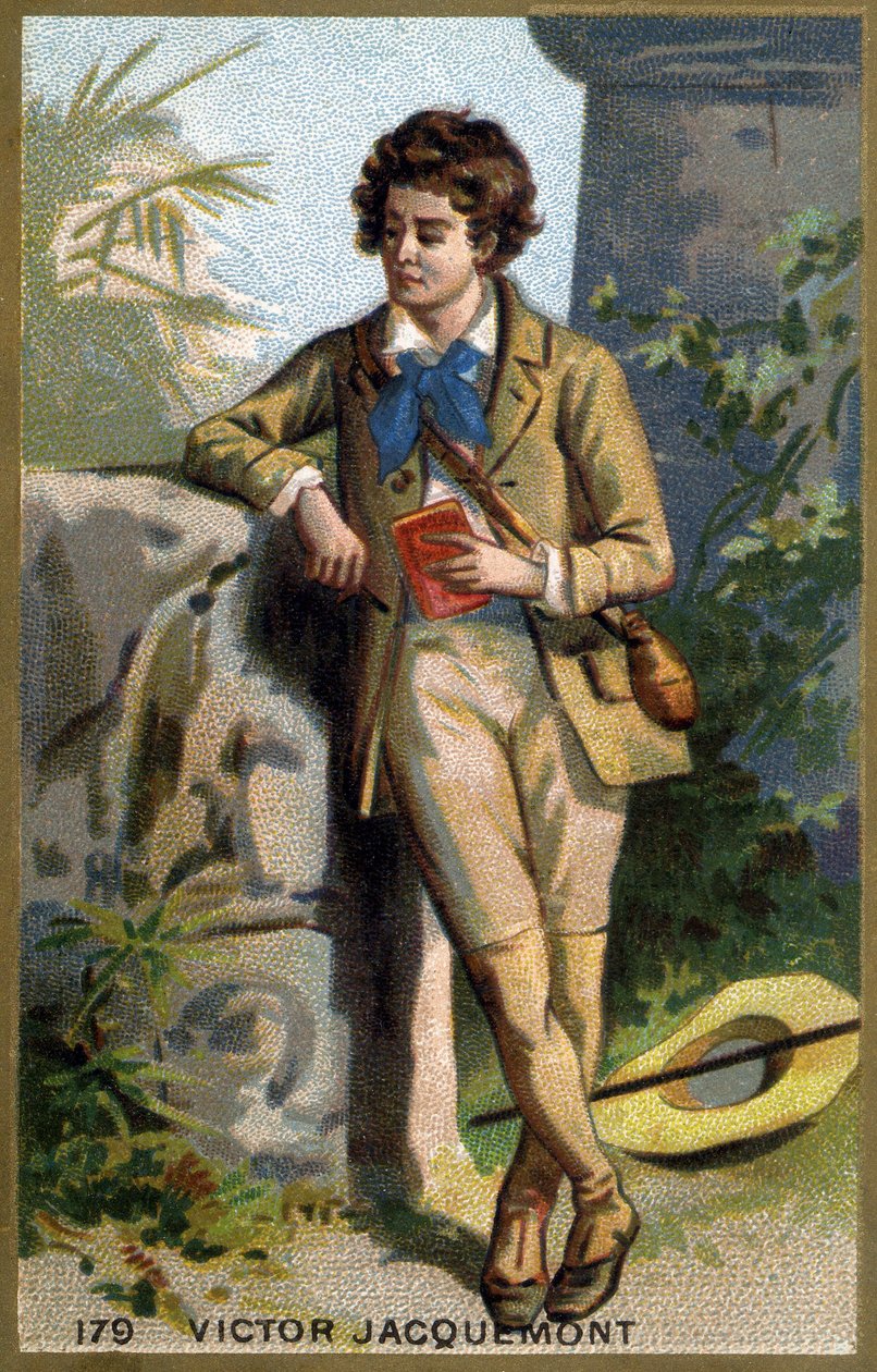 Portrett av Victor Jacquemont (1801 - 1832), fransk botaniker og reisende. Kromolitografi fra 1800-tallet. av Unknown artist