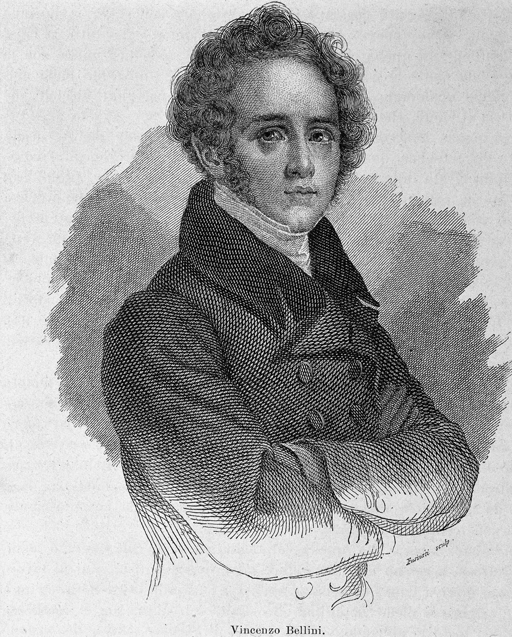 Portrett av Vincenzo Bellini (1801 - 1835), italiensk komponist. av Unknown artist