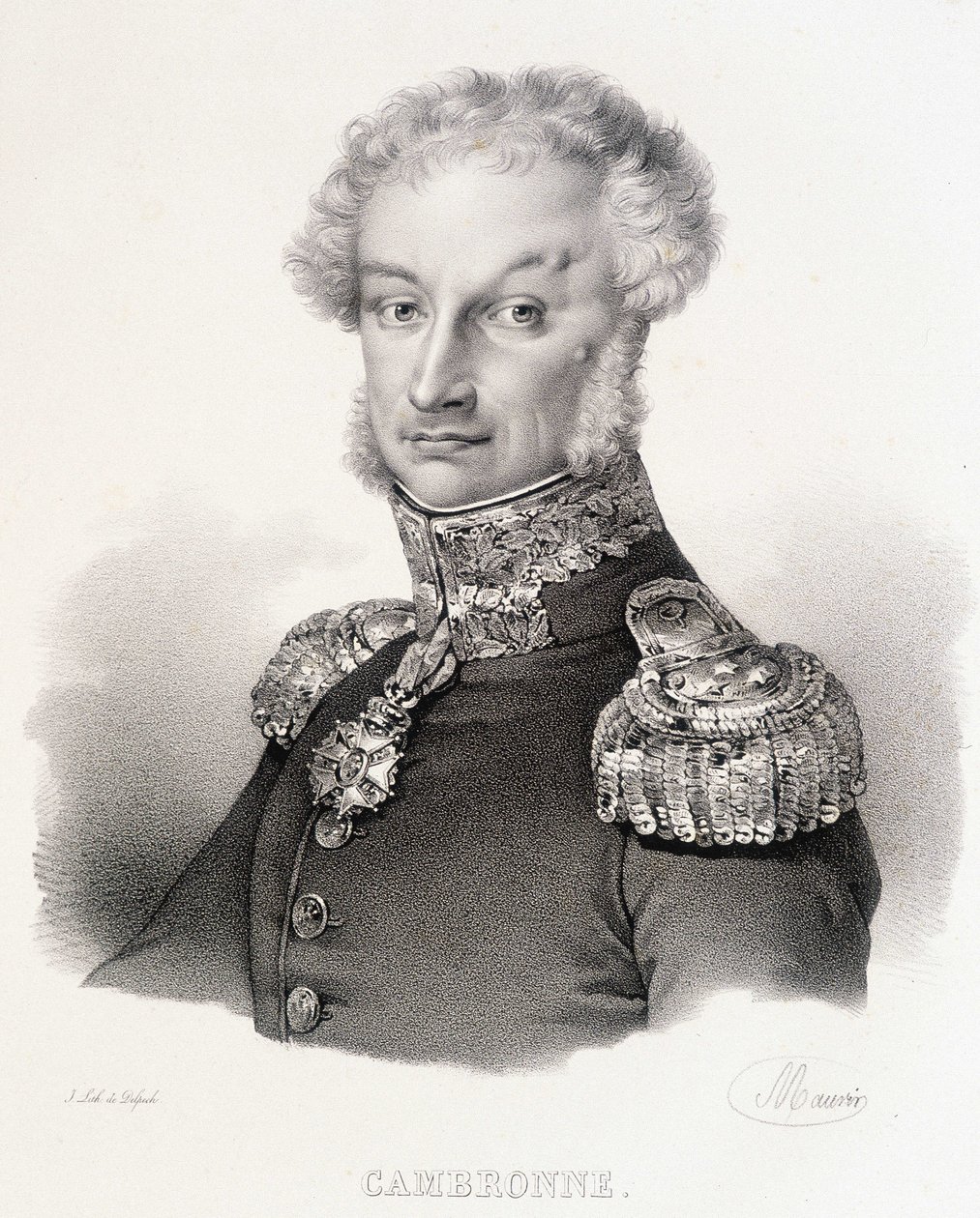 Portrett av Viscount Pierre Jacques Etienne Cambronne, fransk general (1770-1842). av Unknown artist