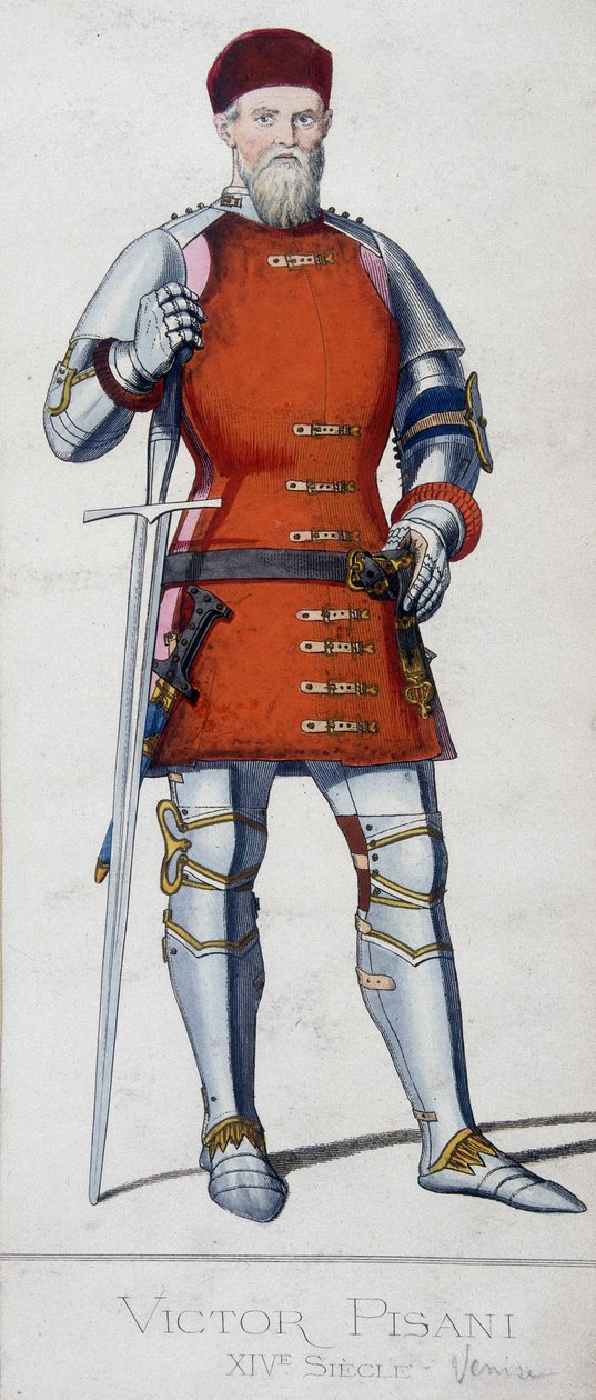 Portrett av Vittore Pisani. Venetiansk admiral (1324 - 1380). av Unknown artist