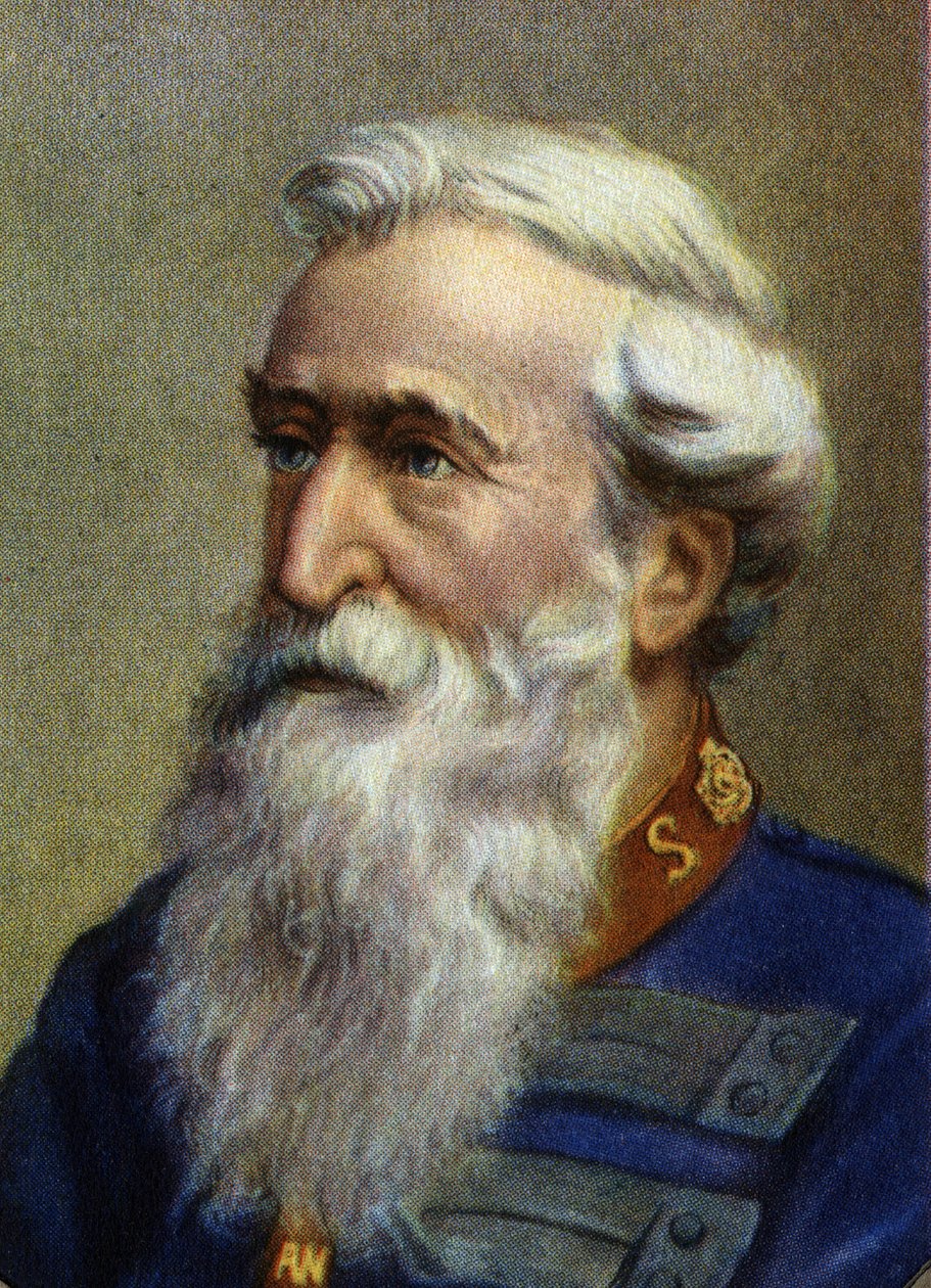 Portrett av William Booth, pastor i metodistkirken og grunnlegger av Frelsesarmeen. av Unknown Artist