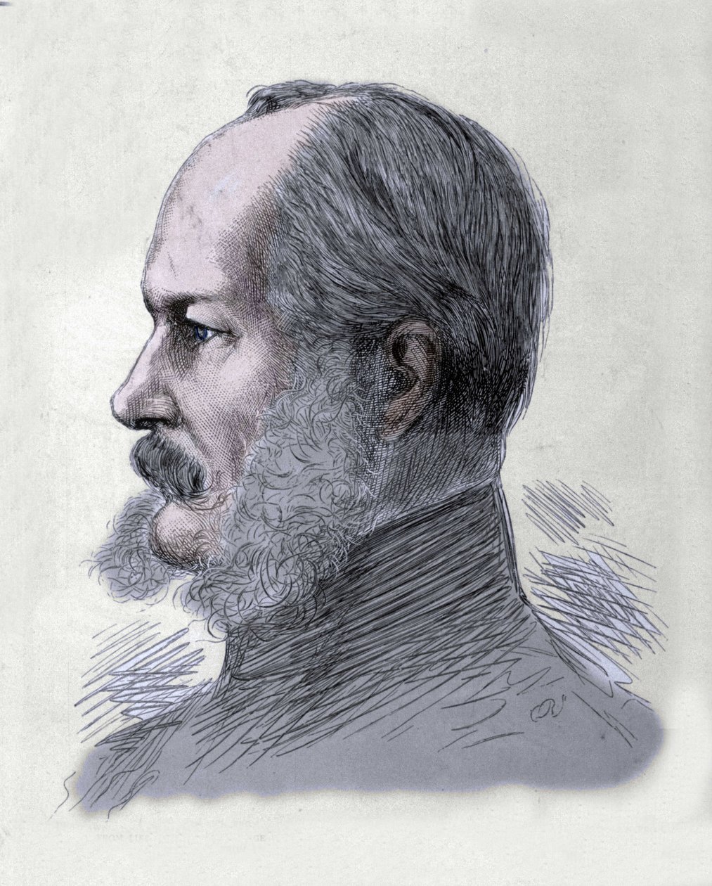 Portrett av Vilhelm I (1797-1888), konge av Preussen og keiser av Tyskland. Gravering fra slutten av 1800-tallet. av Unknown artist