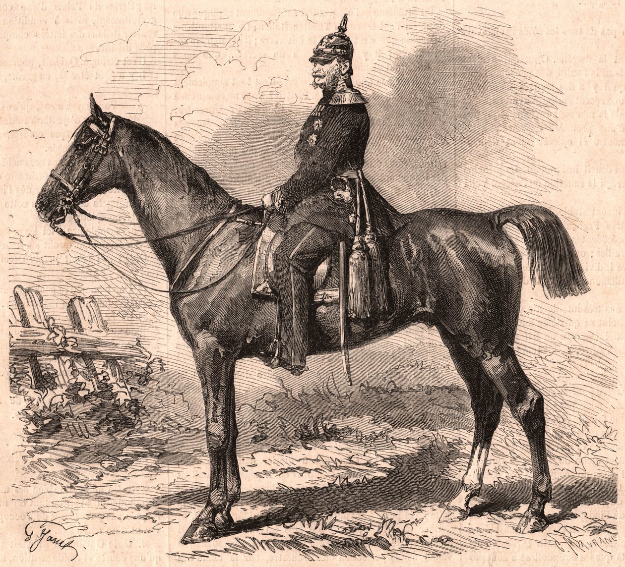 Portrett av William I i uniform på hesteryggen av Unknown