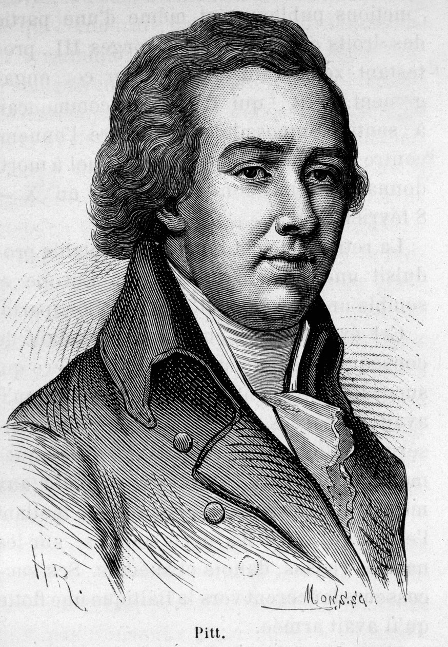 Portrett av William Pitt den unge (1759-1806), tidligere britisk minister. av Unknown artist