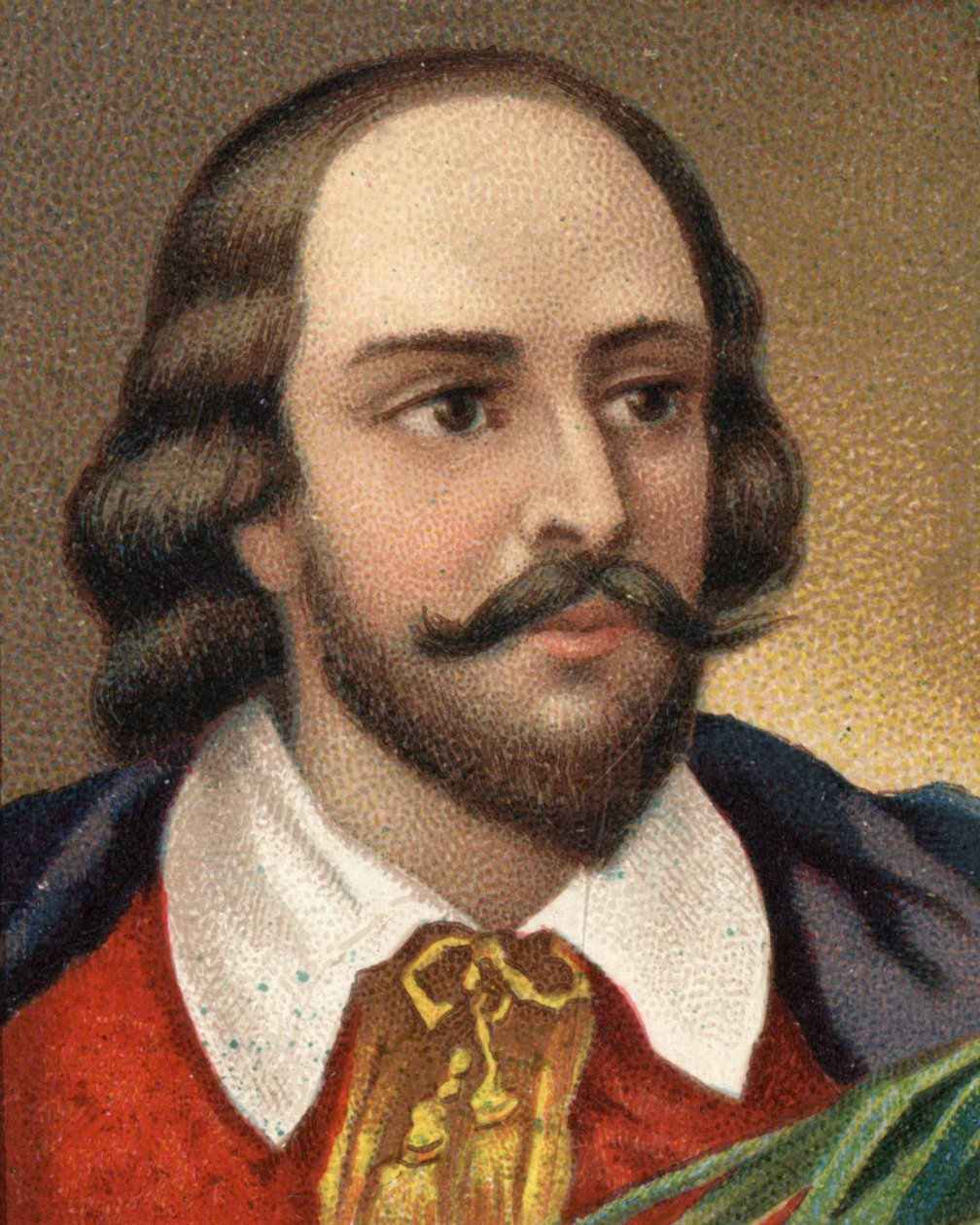 Portrett av William Shakespeare (1564-1616), engelsk forfatter. Kromolitografi på slutten av 1800-tallet. av Unknown artist