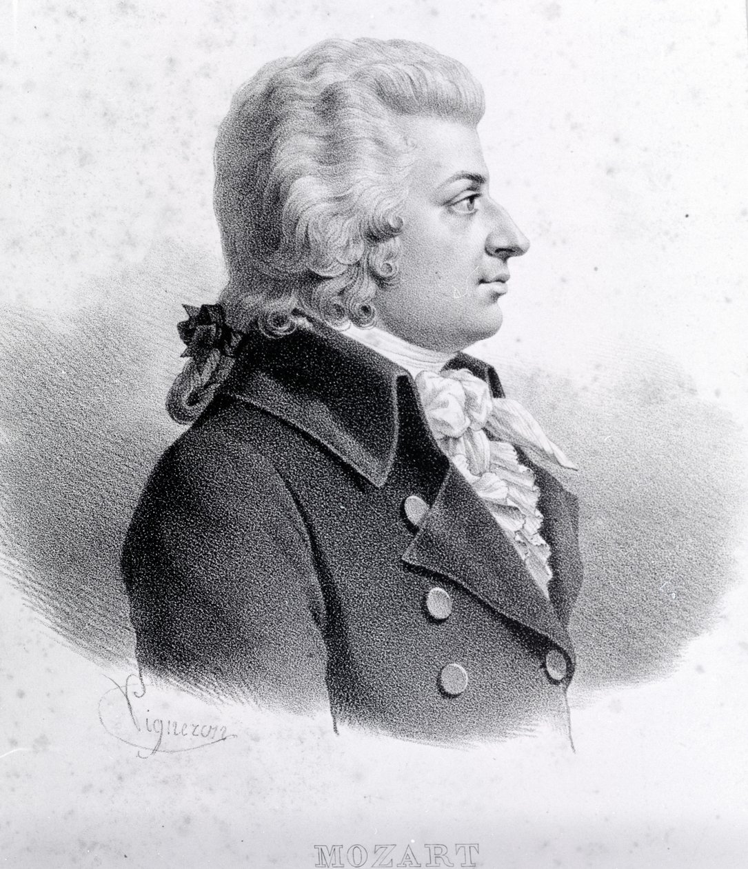 Portrett av Wolfgang Amadeus Mozart (1756 - 1791). av Unknown artist