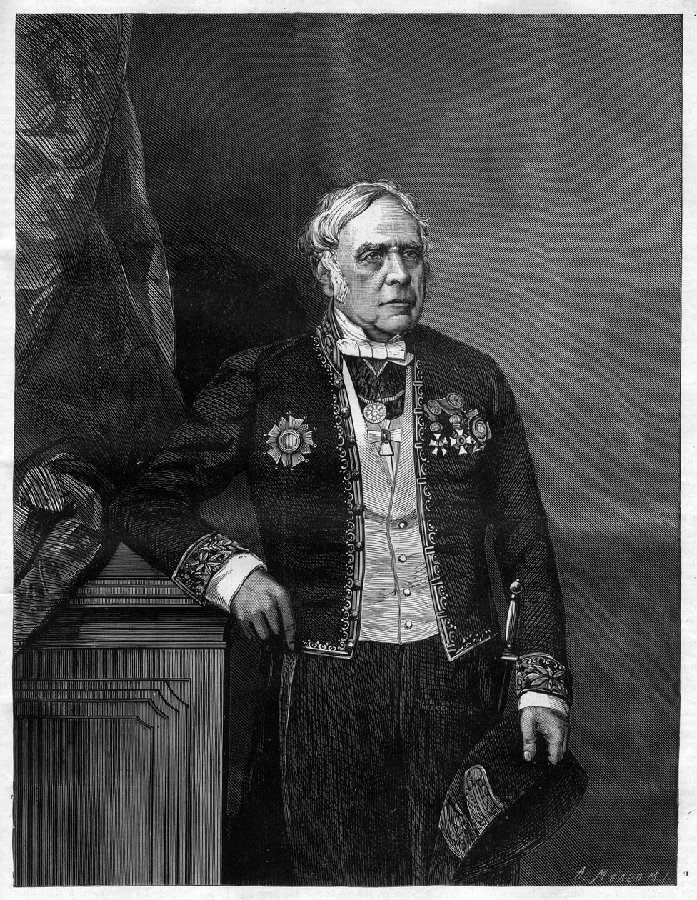 Portrett av den engelske komponisten Daniel Francois Esprit Auber (Daniel-Francois-Esprit) (1782-1871) av Unknown artist