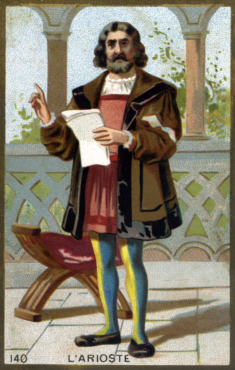 Portrait of the Ariosta (1474 - 1533) or Ludovico Ariosto. Chromolithography of the late 19th century. av Unknown artist