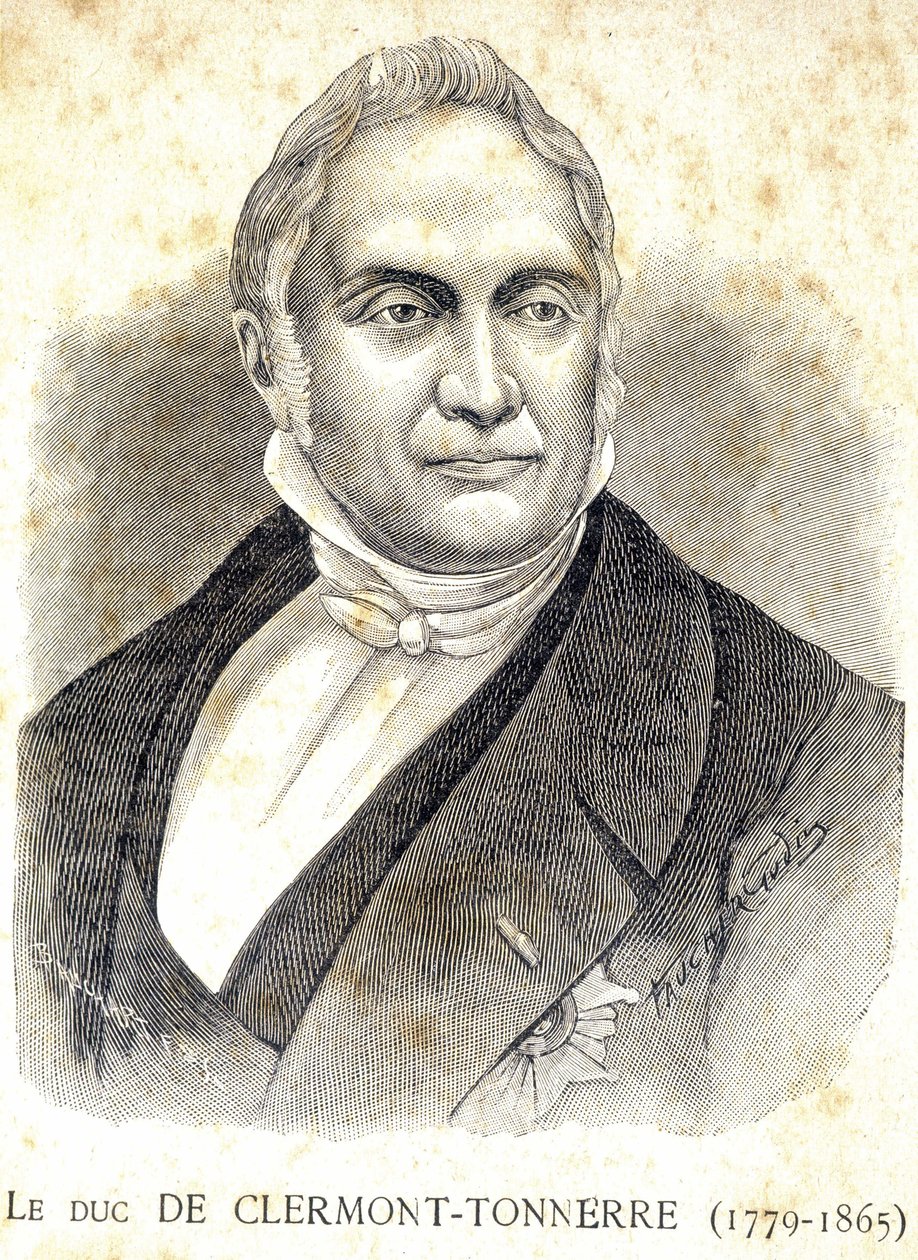 Portrett av hertugen av Clermont - Thunder (1779 - 1865) - i "" Les Contemporains", n.d. slutten av 1800-tallet. av Unknown artist