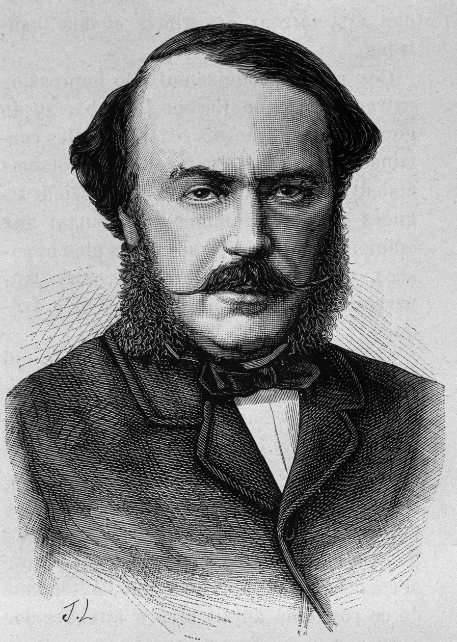Portrett av hertugen av Persigny (1808 - 1872). Gravering av slutten av 1800-tallet i "Histoire de France"" av H. Martin. av Unknown artist