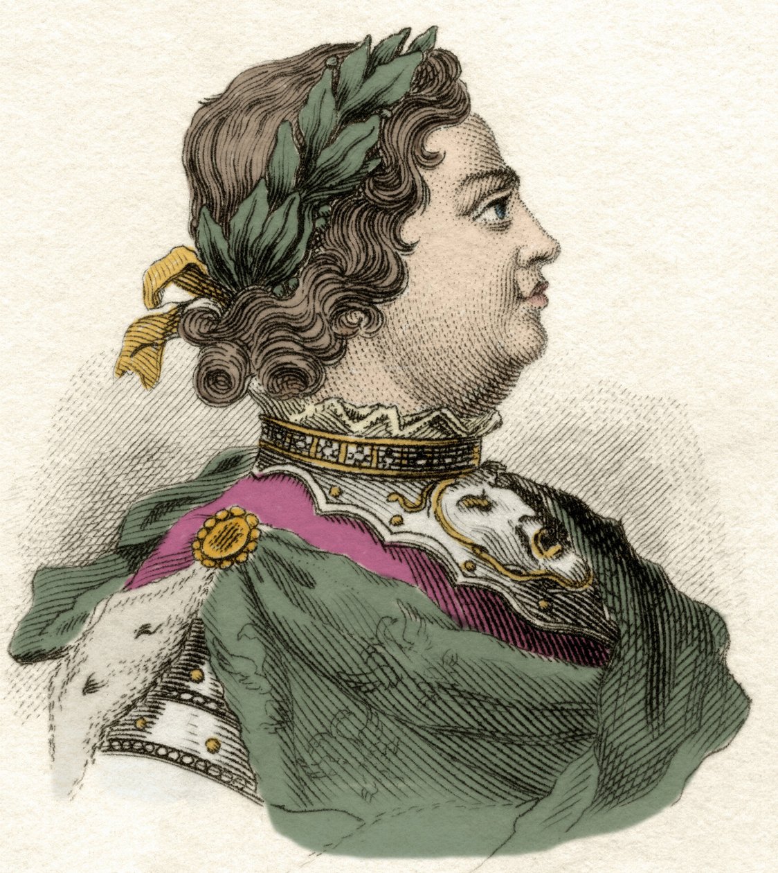 Portrett av keiseren Peter I den store (1672-1725) (Portrett av keiseren Peter I den store). av Unknown artist