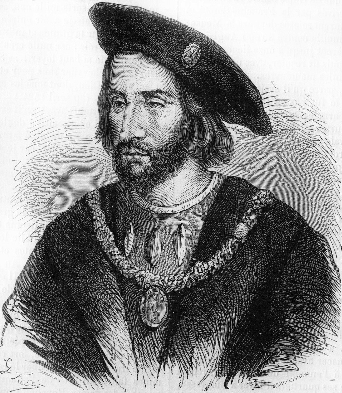 Portrett av den franske admiralen Bonnivet og sjef for hæren til Francois 1 av Unknown artist