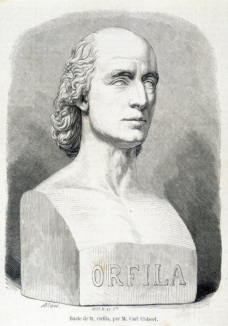Portrett av den franske legen og kjemikeren Orfila (1787 - 1853). av Unknown artist