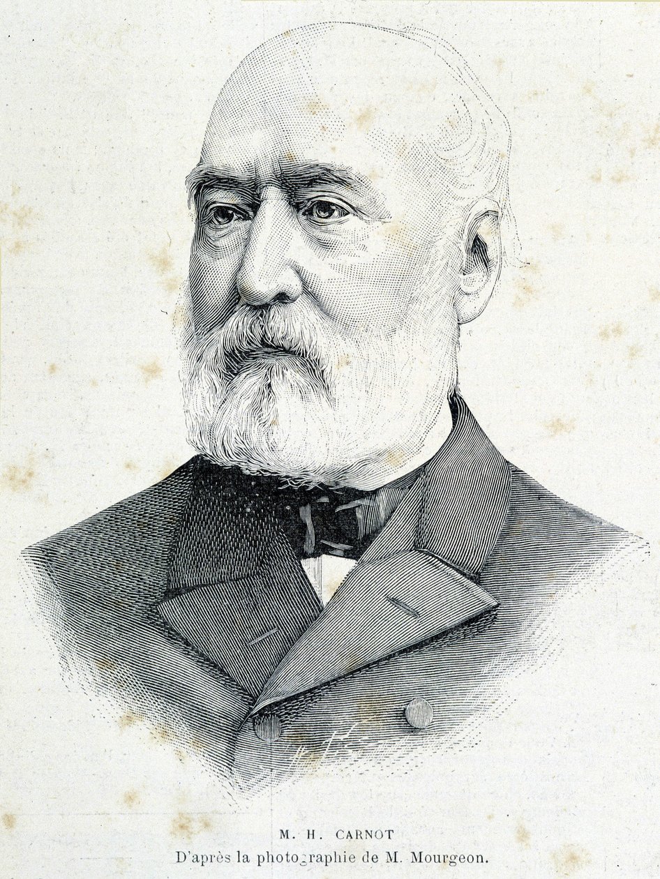 Portrett av den franske politikeren Lazare Hippolyte Carnot (1801 - 1888). Gravering etter Mourgeons fotografi. av Unknown artist