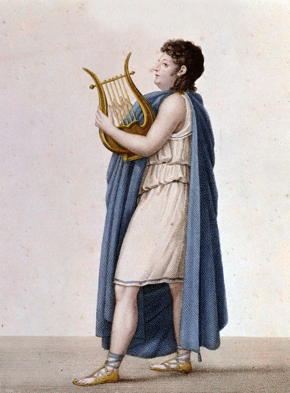 Portrett av den franske tenoren Adolphe Nourrit (1802 - 1839) i rollen som Orpheus i Christof Glcks verk med samme navn. av Unknown artist