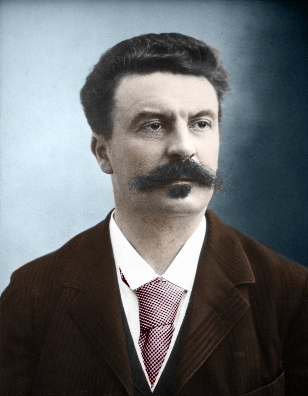 Portrett av den franske forfatteren Guy de Maupassant (1850-1893) av Unknown artist