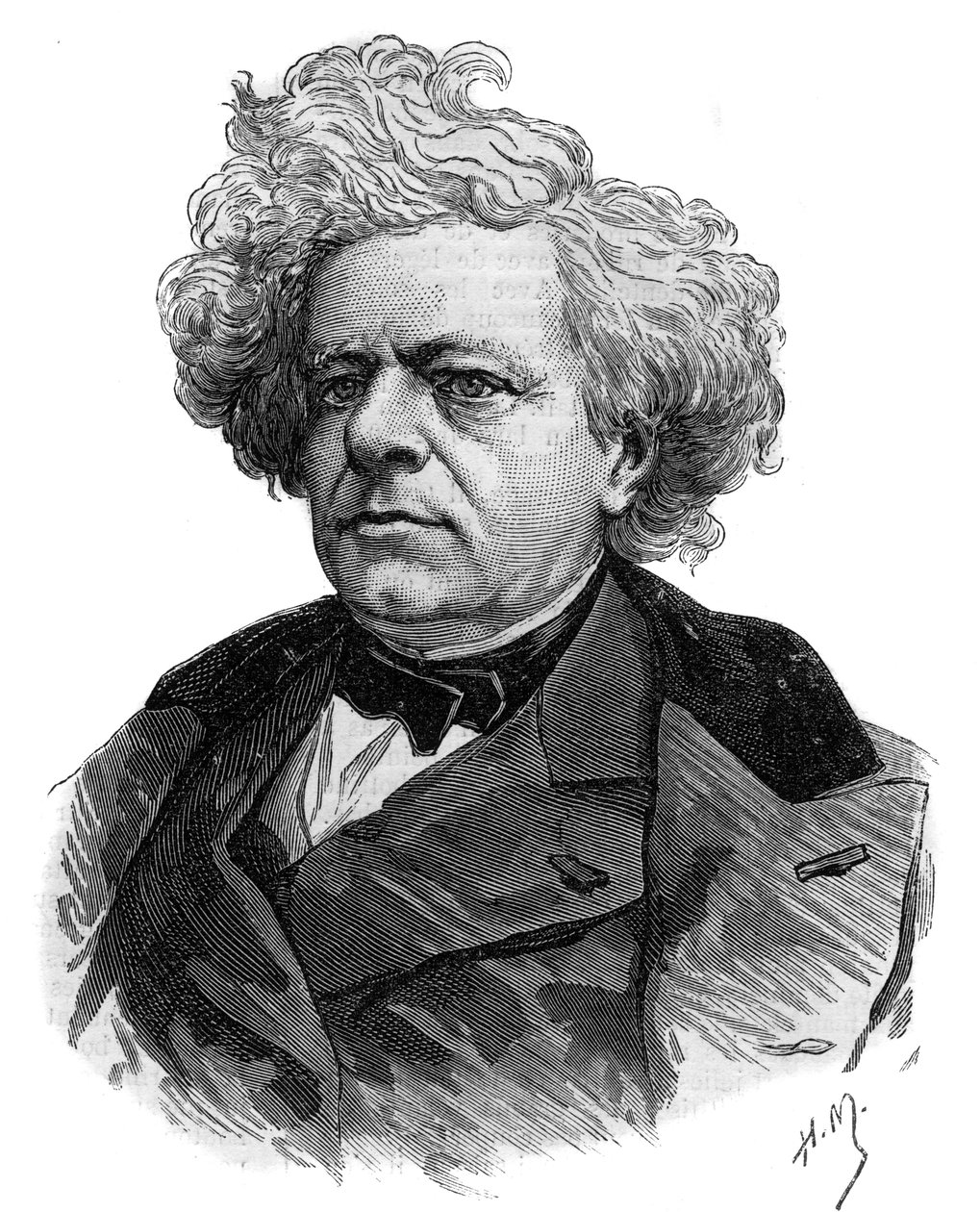 Portrett av den franske forfatteren Michel Masson (1800-1883) gravering av 1883 av Unknown artist