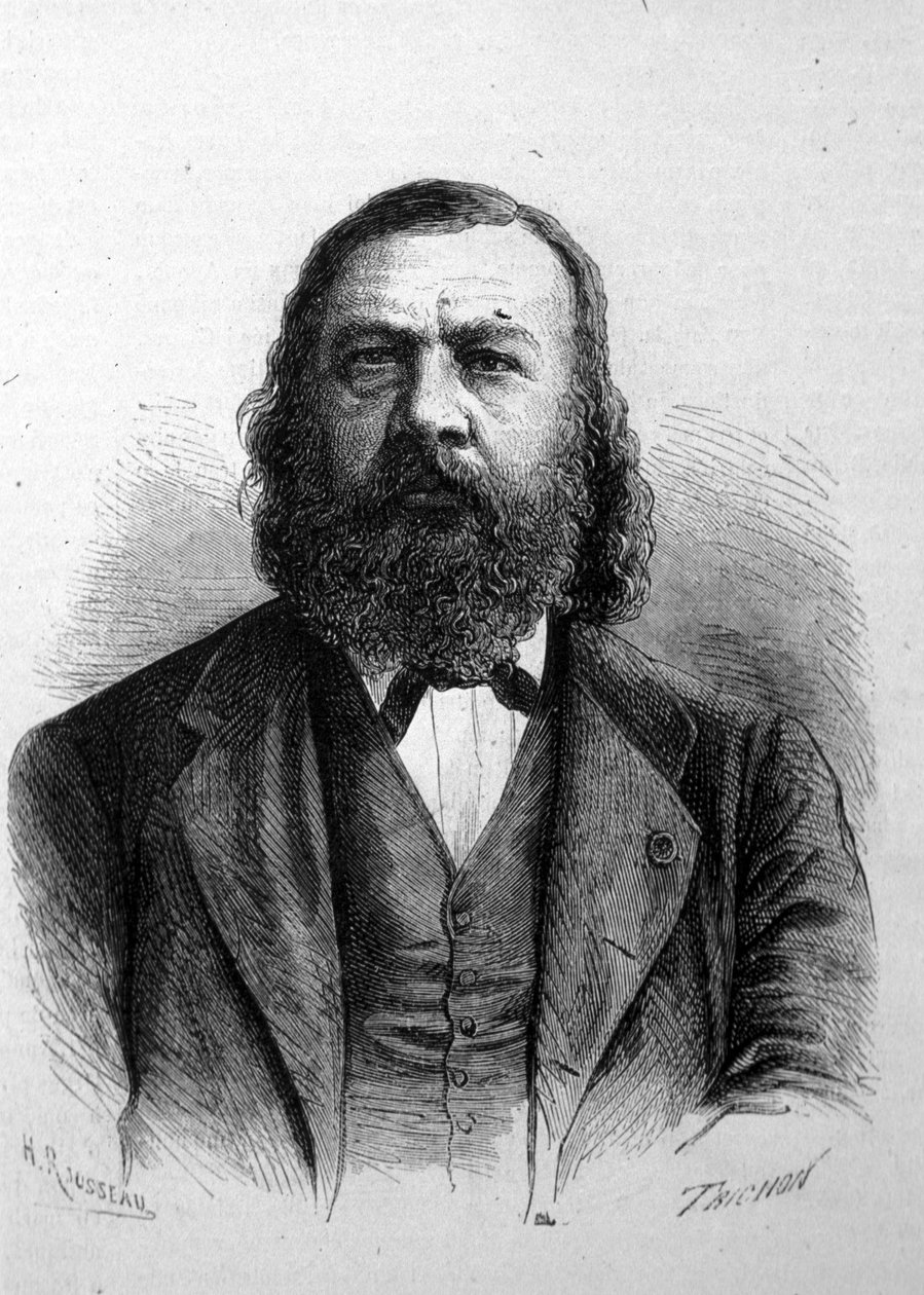 Portrett av den franske forfatteren Theophile Gautier (1811 - 1872). av Unknown artist
