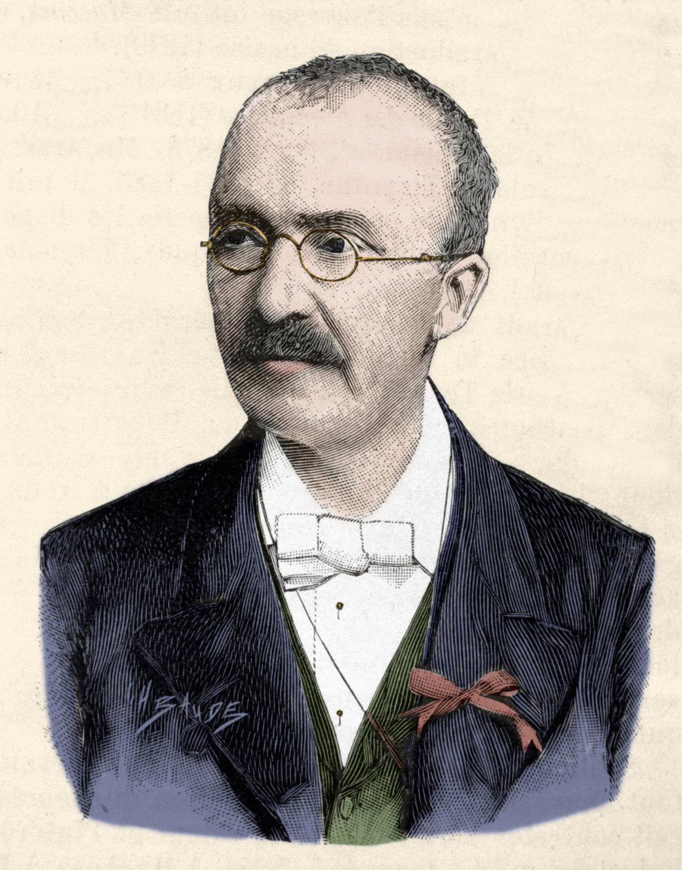 Portrett av den tyske arkeologen Heinrich (Henri) Schliemann (1822-1890). av Unknown artist