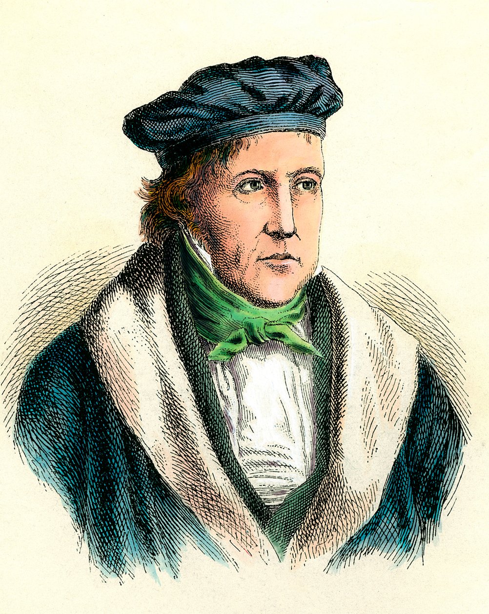 Portrett av den tyske filosofen Georg Wilhelm Friedrich Hegel (1770-1831). av Unknown artist