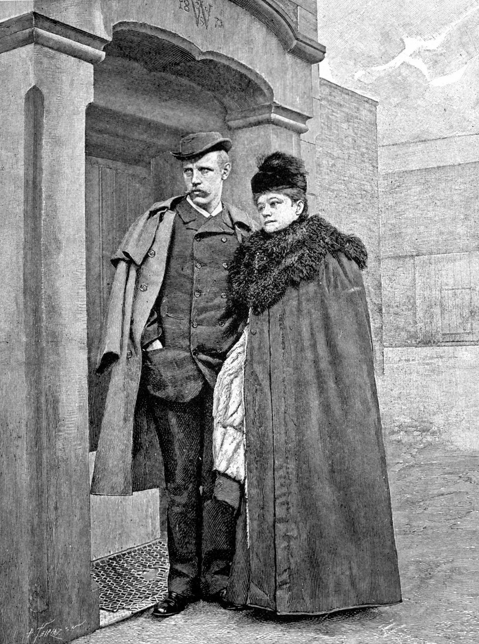 Portrett av den norske oppdageren Fridtjof Nansen (1861-1930), vitenskapsmann og diplomat, med sin kone. av Unknown artist