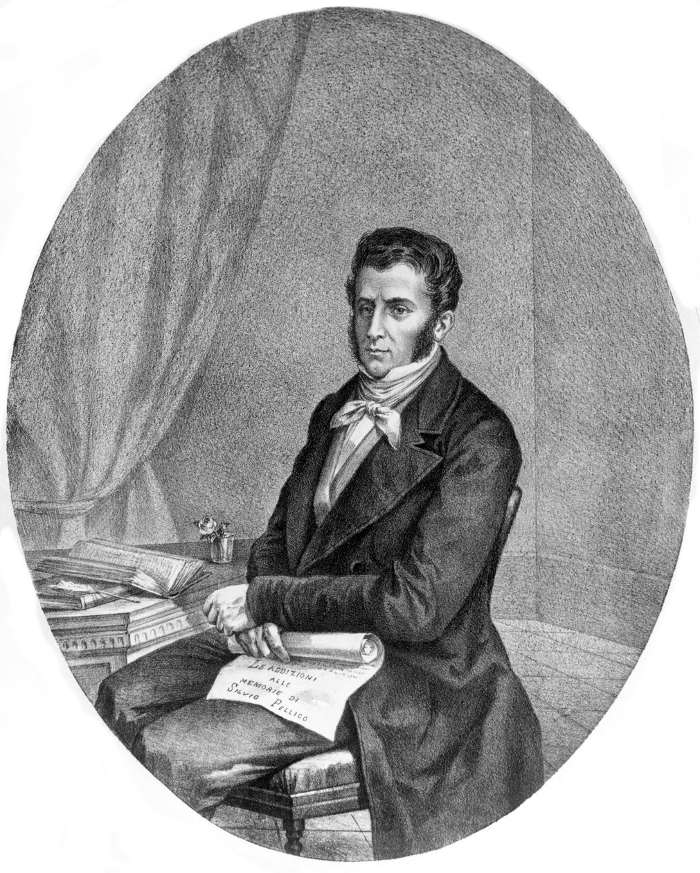 Portrett av patrioten og musikeren Piero Maroncelli av Unknown artist