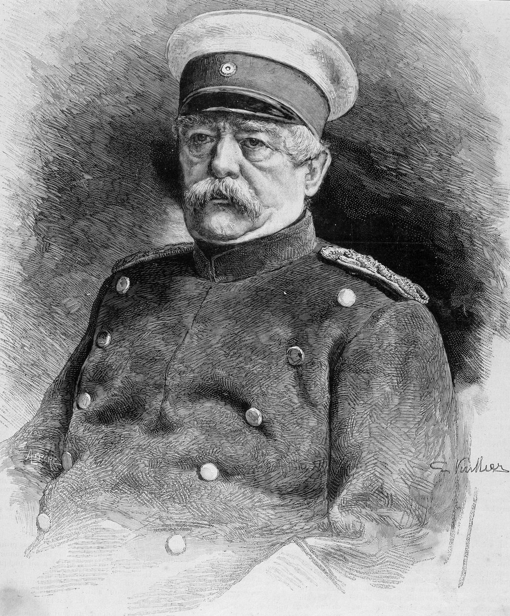 Portrett av prinsen av Bismarck (1815 - 1898). av Unknown artist