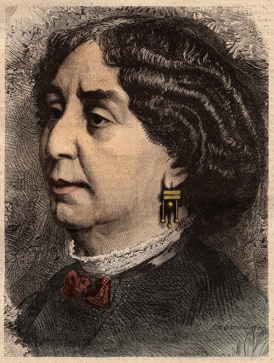Portrett av forfatteren George Sand (1804-1876) Aurore Dupin, Baroness Dudevant"" av Unknown artist