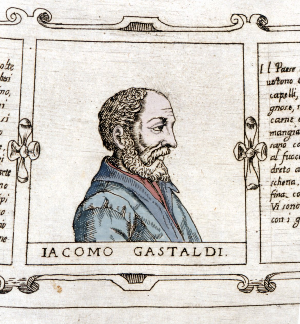 Portrett av kartografen (geografen) Giacomo Gastaldi (? - 1566). av Unknown artist