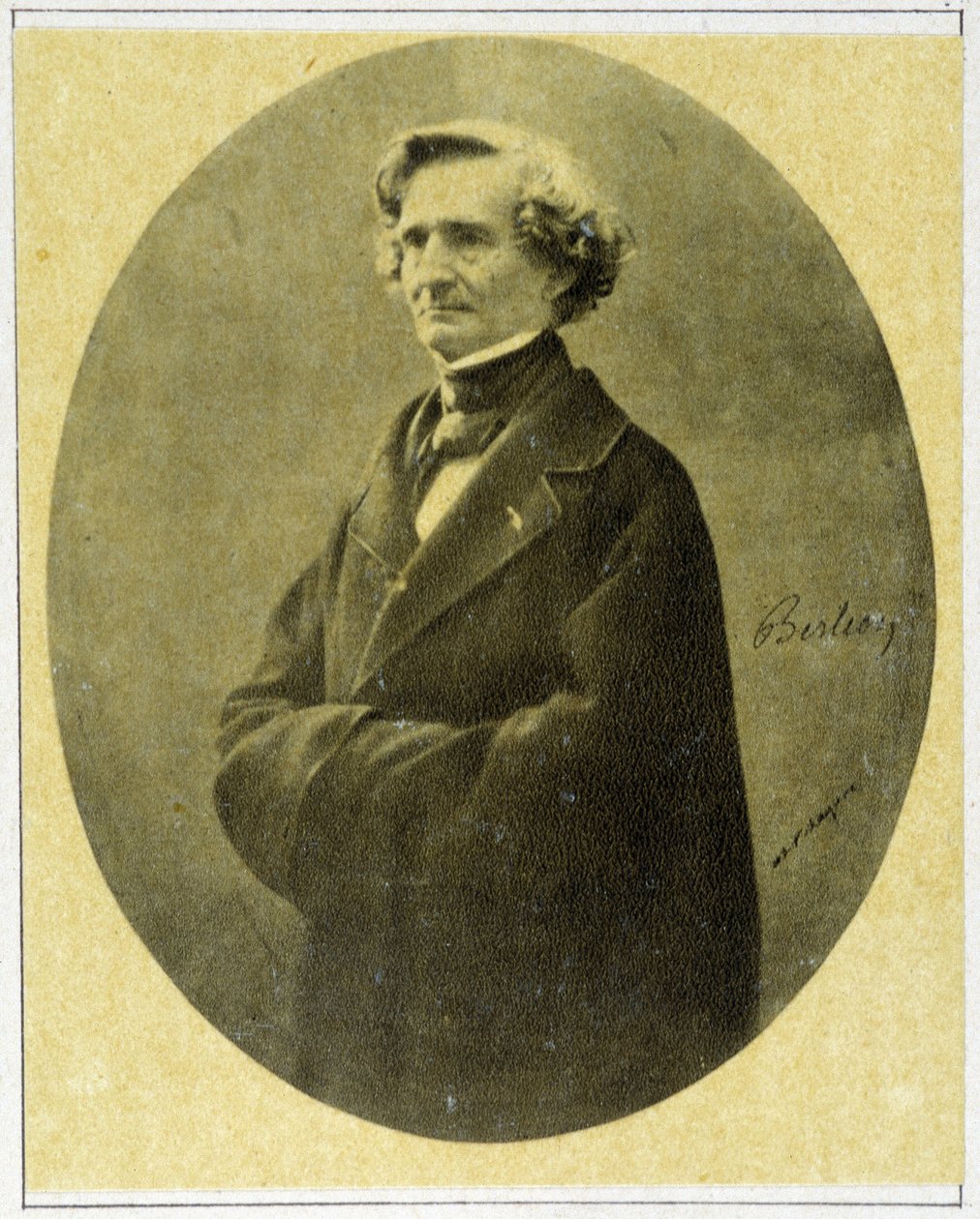 Portrett av komponisten Hector Berlioz (1803 - 1869) i 1858. av Unknown artist