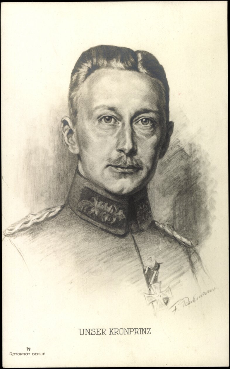 Portrett av kronprins Wilhelm von Preussen (tegning) av Unknown Artist