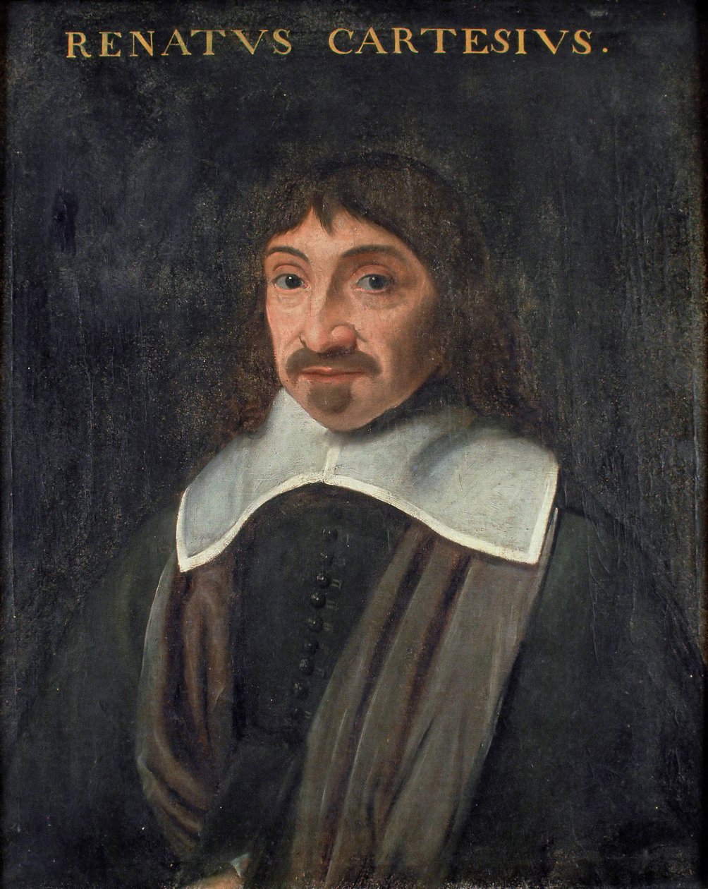 Portrett av filosofen Rene Descartes (1596-1650), Anonym . Olje på lerret av Unknown artist