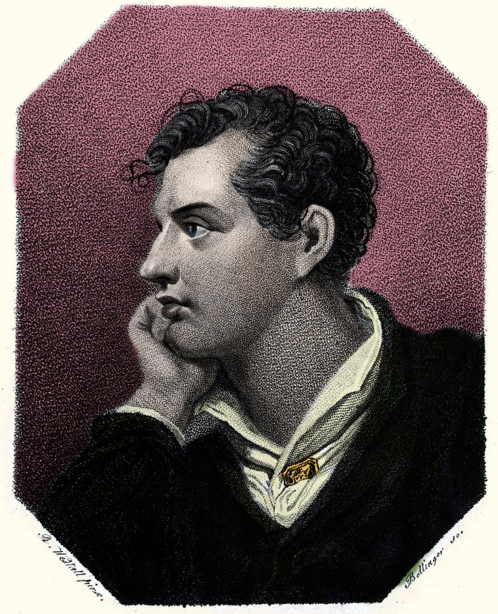Portrett av poeten George Gordon Byron (1788-1824). av Unknown artist