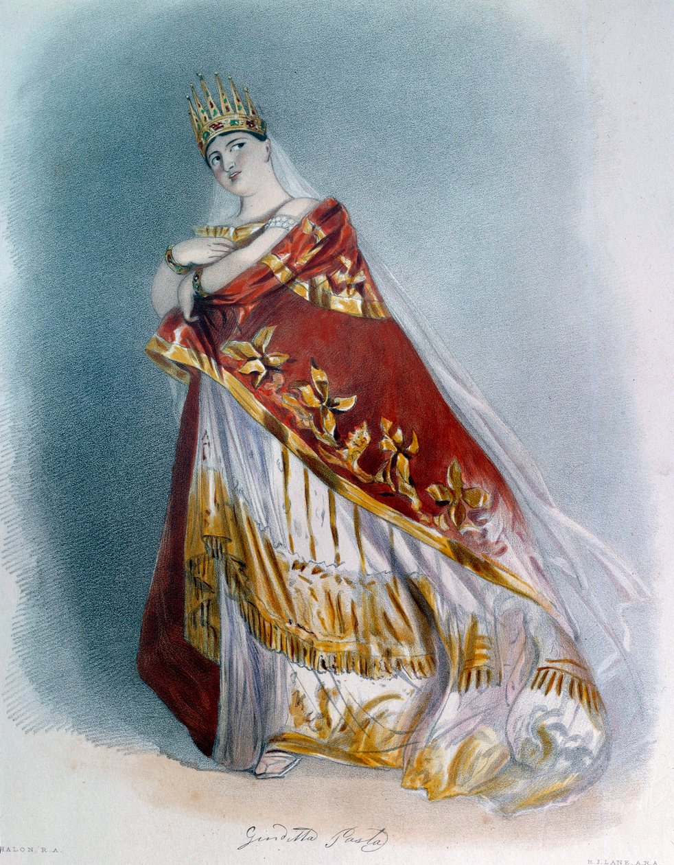 Portrett av sopransangerinnen Giuditta Pasta (1797-1865) i operakostyme. 1837 Paris, Operaens bibliotek av Unknown artist