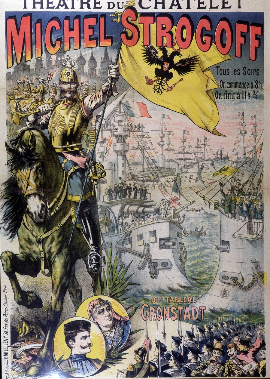 Plakat for "" Michel Strogoff"" på theatre du Châtelet, n.d. 19. av Unknown artist