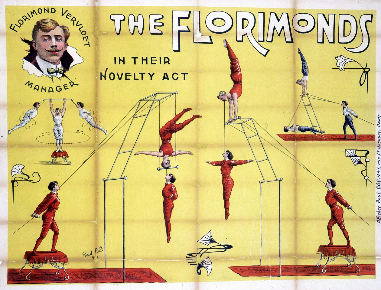 Plakat for showet av Florimonds, trapesister av Unknown artist