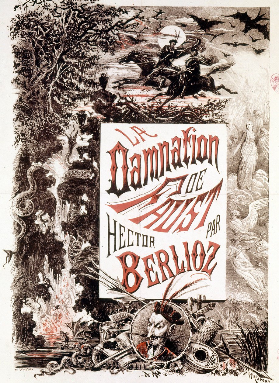 Plakat av La Damnation de Faust av Hector Berlioz. sd. slutten av 1800-tallet. av Unknown artist