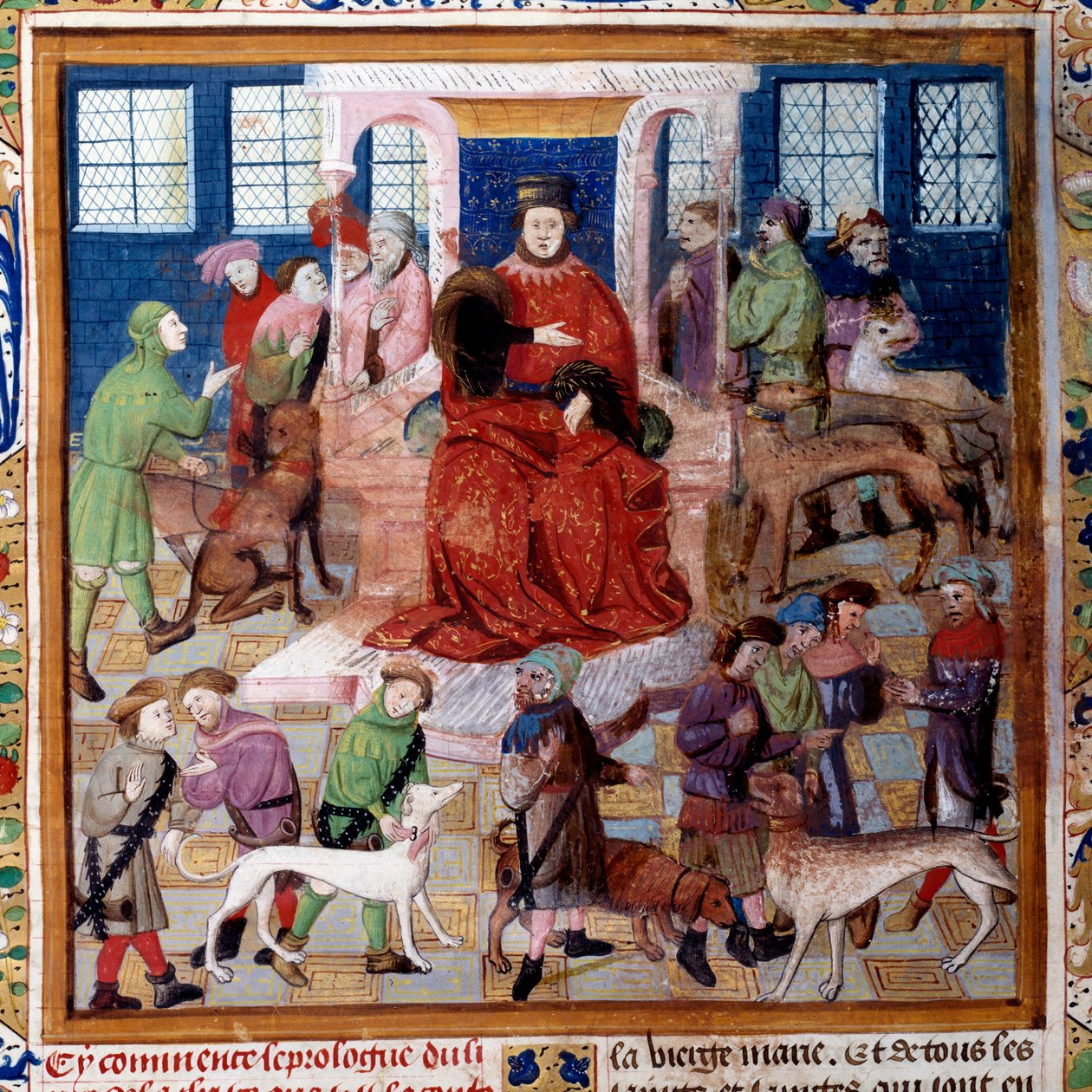 Presentasjon av hundene til greven av Foix Miniatyr fra "The book of hunting"" av Gaston III Phoebus, greve av Foix, Lord of Bearn (1331-1391) av Unknown artist