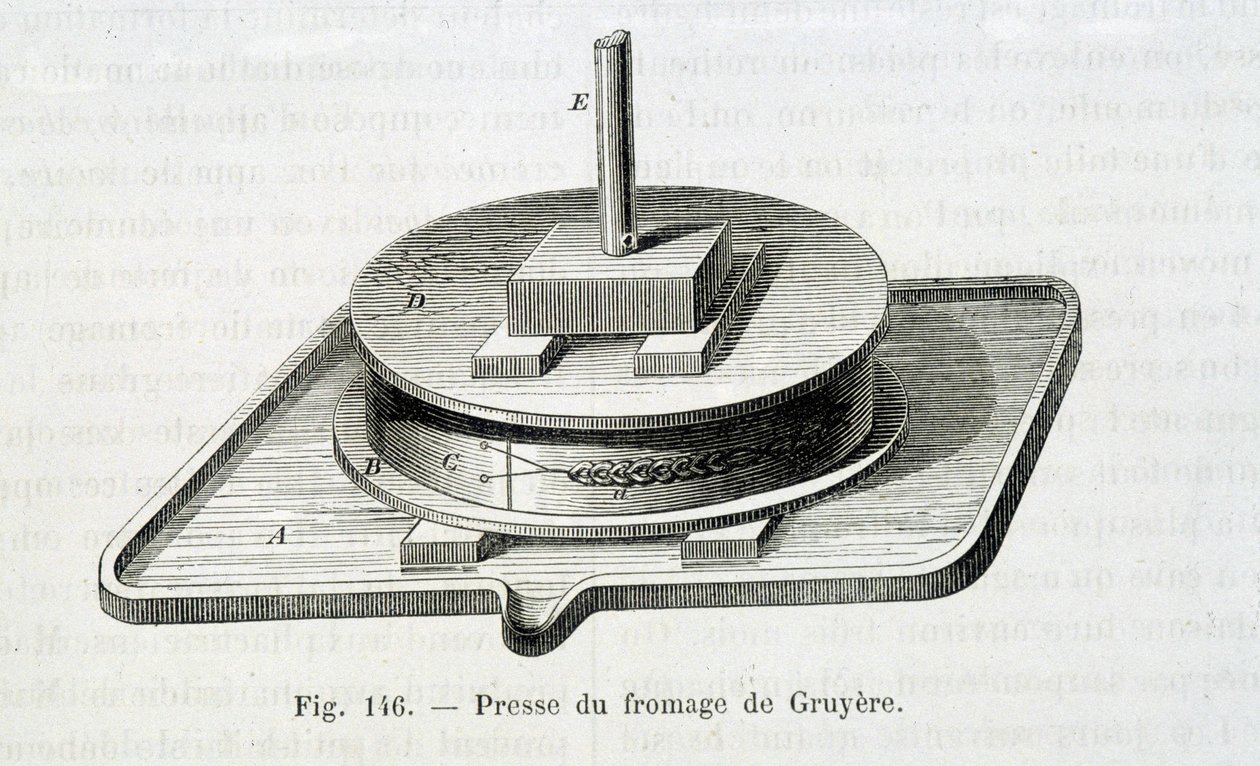 Gruyere-presse - i "" The wonders of the industry"" av Louis Figuier av Unknown artist