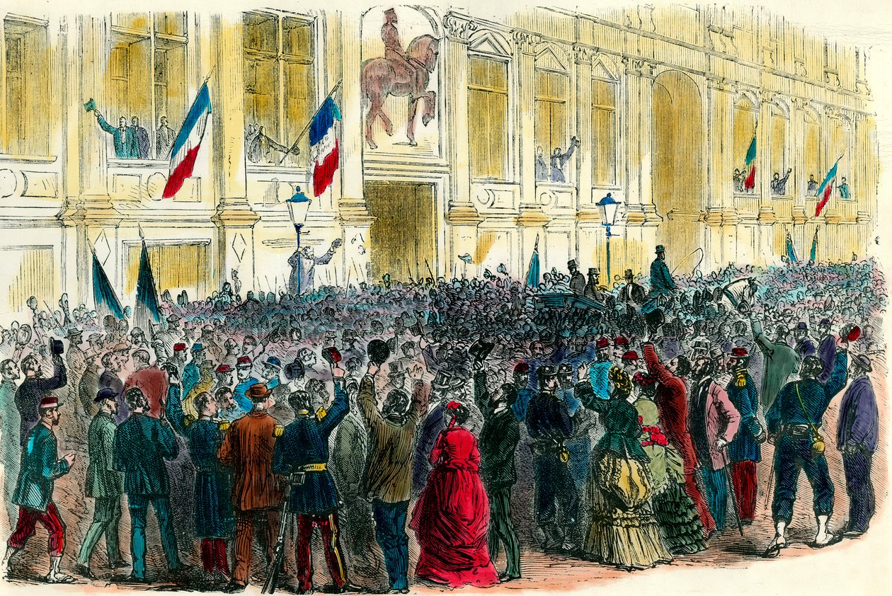 Proklamasjon av den tredje republikken i Paris rådhus 4. september av Unknown artist
