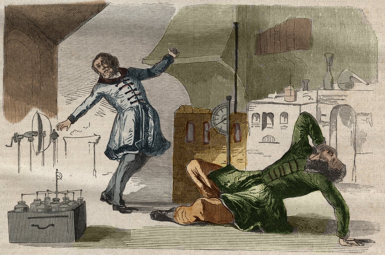 Professor Georges Guillaume (Wilhelm) Richmann (1711-1753) died in his workshop following an experiment with an electrometer av Unknown artist