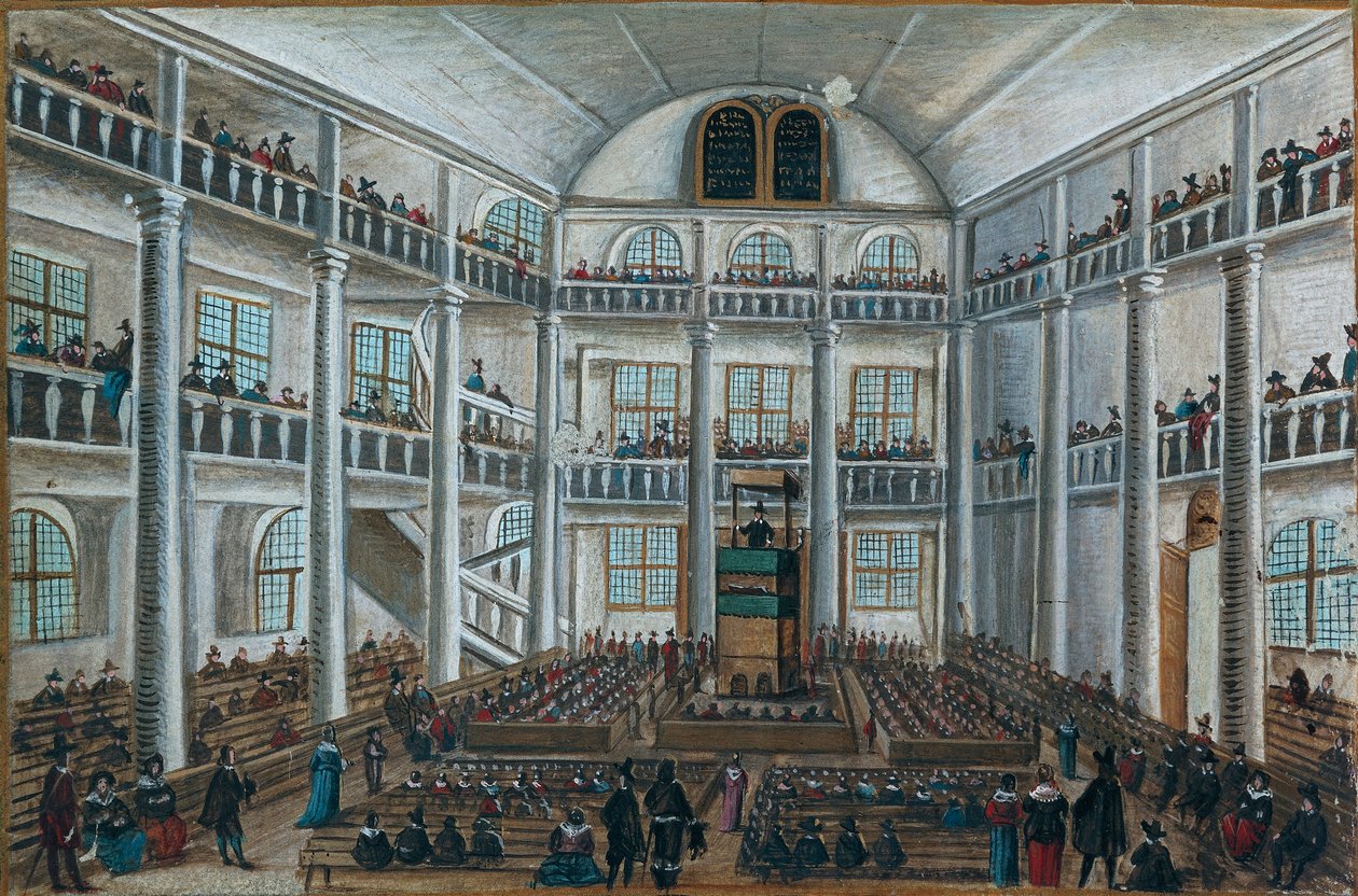 Den protestantiske kirken Charenton, fra Book of Friends, Spira av Unknown artist