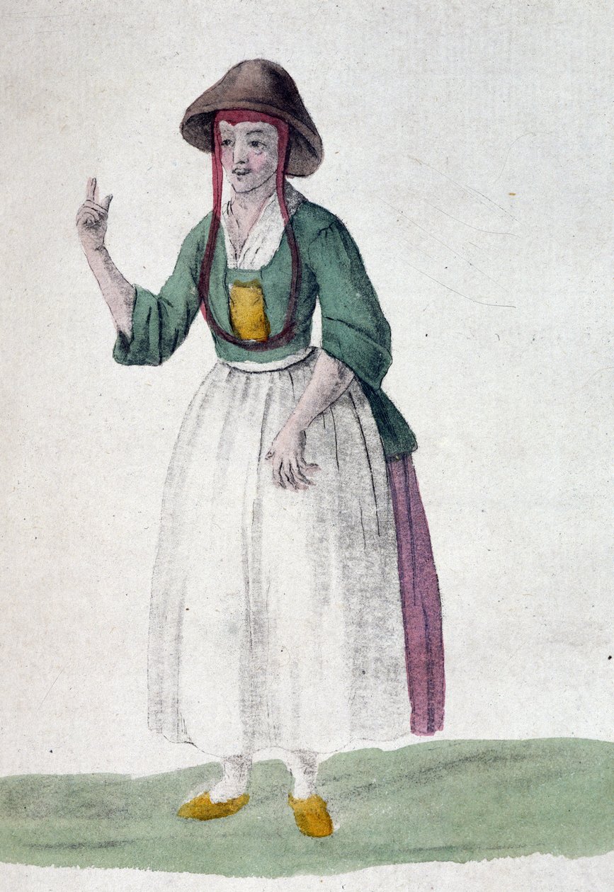 Quaker kvinne - tegning, deb. 1800-tallet av Unknown artist