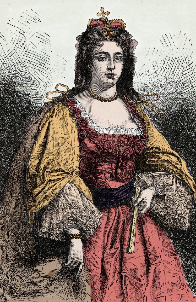 Dronning Anne - Portrett av Anne Stuart (1665-1714), dronning av England, Irland og Skottland - av Unknown artist
